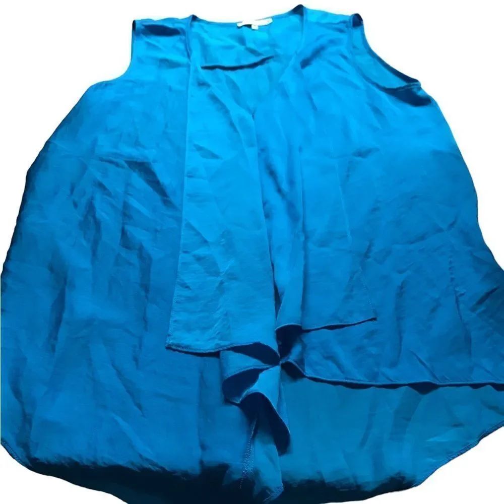 Suomi size medium bright blue sleeveless blouse excellent condition see pics